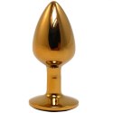 Złoty mały korek analny z czarnym diamentem Fantasy 7 cm Fantasy