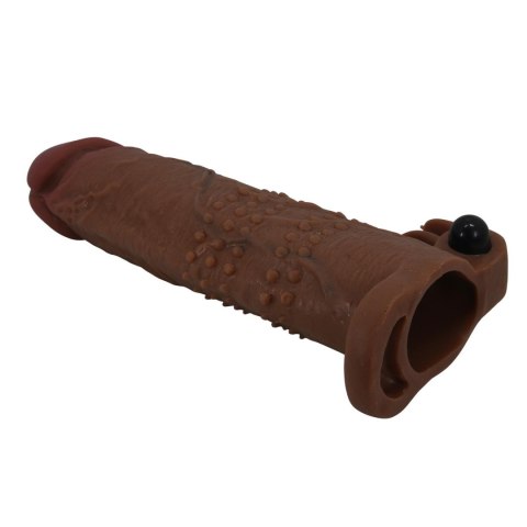 Przedłużka wibrująca na penisa Pretty Love brązowa 17 cm Pretty Love