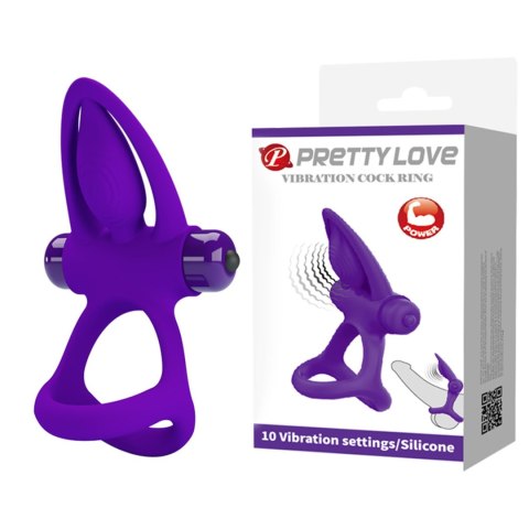 Pierścień wibrujący Pretty Love silikonowy 10 funkcji Pretty Love