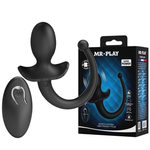 Wibrujący korek analny Mr. Play zdalnie sterowany silikonowy z ogonem Mr. Play