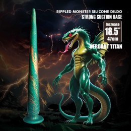 Dildo silikonowe Power Monsters Verdant Titan szmaragdowe 47 cm Power