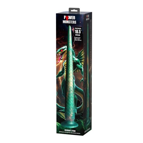 Dildo silikonowe Power Monsters Verdant Titan szmaragdowe 47 cm Power