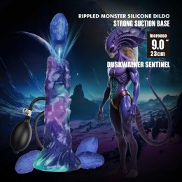 DuskWalker Sentinel - 23 cm Karbowany Potworny Silikonowy Dildo Power