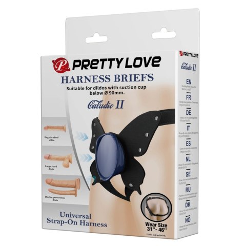 Uniwersalne majtki z uprzężą Pretty Love Caldric II czarne i niebieskie Pretty Love