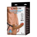 Uprząż z realistycznym pustym wibrującym dildem Pretty Love Bradden 17 cm Pretty Love