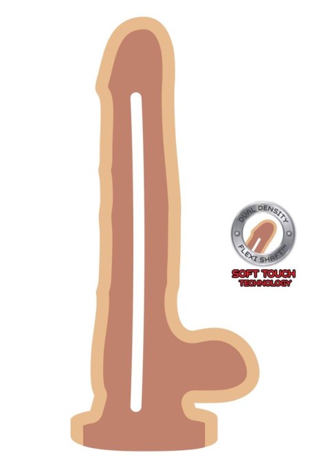 Dildo o podwójnej gęstości ToyJoy jasny 20 cm z jądrami TOYJOY