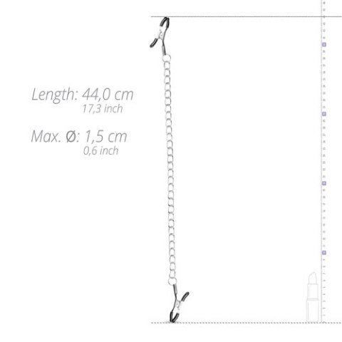 Klipsy na sutki z łańcuchem EasyToys srebrne 44 cm Easytoys