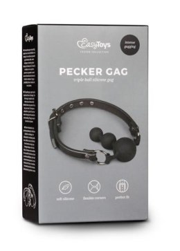 Knebel piłkowy silikonowy z koralikami EasyToys czarny 10 cm Easytoys