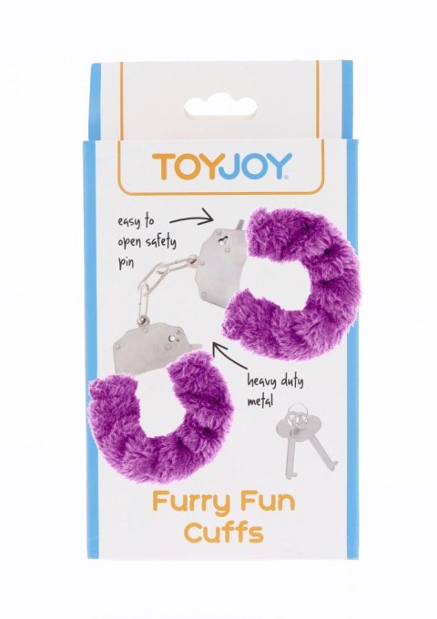 Regulowane kajdanki futrzane ToyJoy fioletowe TOYJOY
