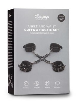 Zestaw kajdanek Hogtie na ręce i kostki EasyToys czarny Easytoys