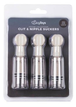 Zestaw pompek na sutki i łechtaczkę EasyToys przezroczysty 3 szt 10 cm Easytoys