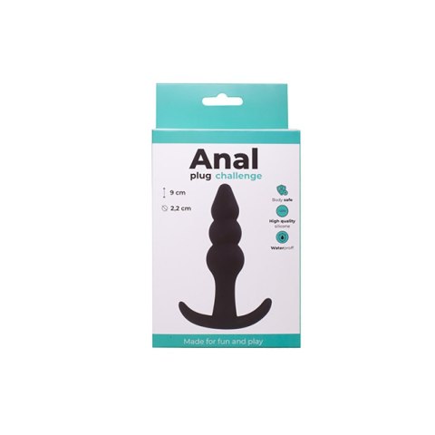 Korek analny koralikowy silikonowy Fantasy czarny 9 cm Fantasy