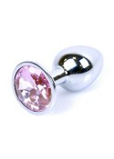 Korek analny srebrny z kryształem ze stali nierdzewnej HeavyFun 7 cm B - Series HeavyFun
