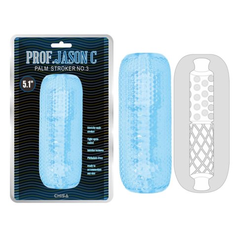 Masturbator dłoniowy z wypustkami Prof.Jason C No.3 niebieski 12,5 cm Prof.Jason C