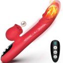 Wibrator silikonowy liżący pchający podgrzewany B Series Fox czerwony 24cm B - Series Fox