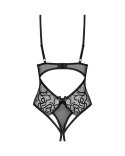 Body erotyczne Obsessive Blomentis otwarte czarne M/L Obsessive