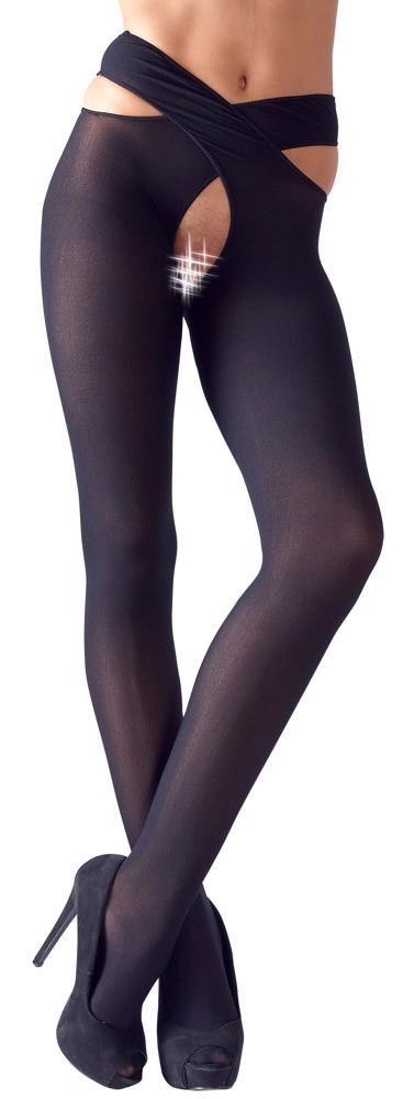 Pończochy Cottelli LEGWEAR czarne L/XL otwarte Cottelli LEGWEAR