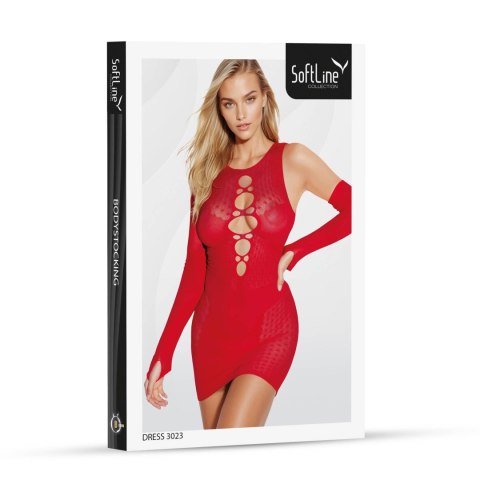 Dress 3023 red SoftLine Collection
