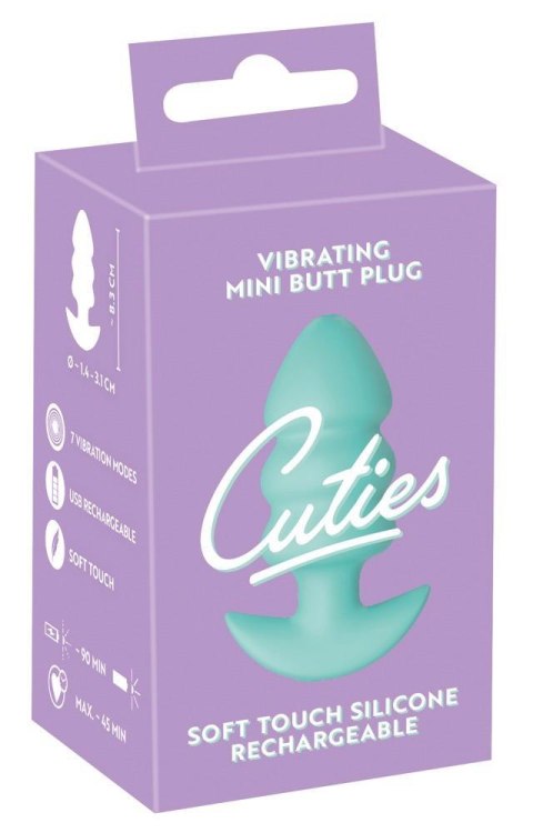 Mini korek analny wibrujący Cuties zielony USB Cuties