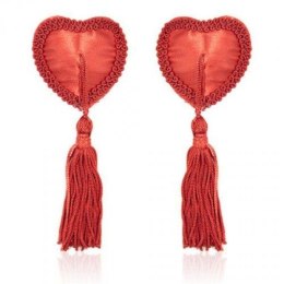 Czerwone serduszka na sutki z frędzelkiem Toyz4lovers Toyz4lovers