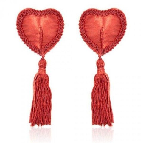 Czerwone serduszka na sutki z frędzelkiem Toyz4lovers Toyz4lovers
