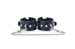 Kajdanki męskie Whips Collection skórzane 4 cm 25 cm łańcuch Whips Collection