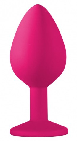 Korek analny silikonowy z czarnym kryształem Lola Toys różowy 8,5 cm Lola Toys