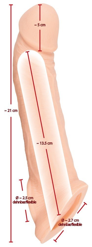 Przedłużka na penisa Nature Skin TPE 21 cm Nature Skin