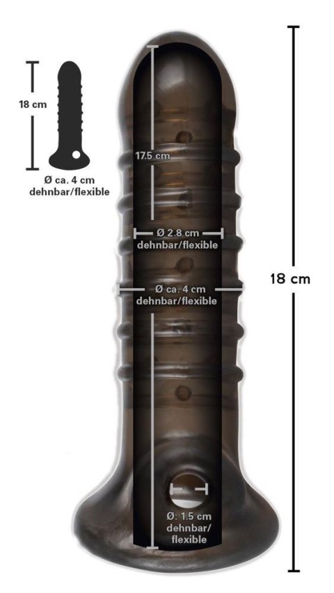 Przedłużka na penisa Rebel dymna 18 cm TPR Rebel