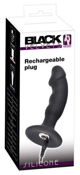 Wibrujący korek analny Black Velvets silikonowy USB 14 cm Black Velvets