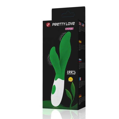 Wibrator punktu G Pretty Love Owen zielony silikonowy 20,5 cm 30 trybów Pretty Love