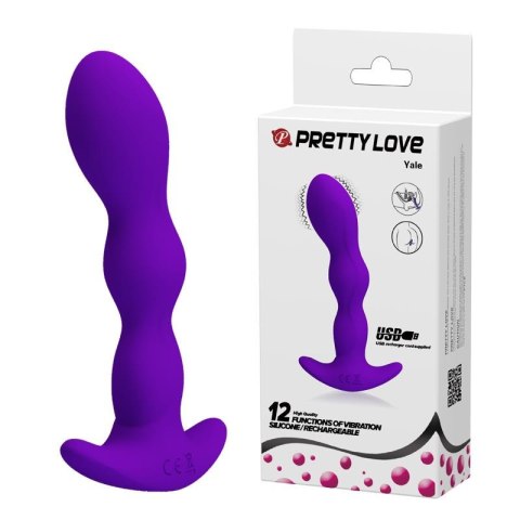 Wibrujący korek analny silikonowy Pretty Love Yale USB 12 trybów Pretty Love