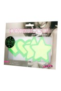 PEEKABOO PASTIES GREEN GLOW IN THE DARK HEARTS AND STARS Peekaboo