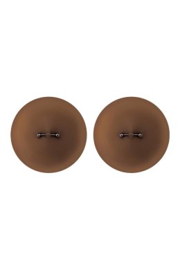 PEEKABOOS SILICONE PIERCED NIPPLE COVERS, BROWN Peekaboo