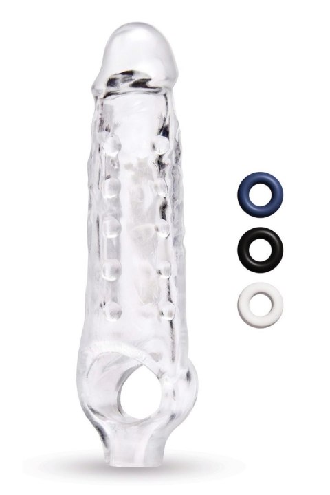 SIZE UP CLEAR VIEW STUDDED PENIS EXTENDER WITH BALL LOOP SIZE UP