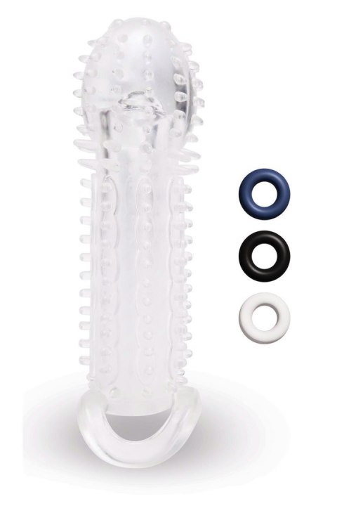 SIZE UP CLEAR VIEW TEXTURED PENIS EXTENDER WITH BALL LOOP SIZE UP