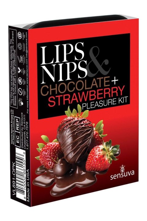 SENSUVA LIPS AND NIPS PLEASURE KIT CHOCOLATE NIP ZIP AND LTD EDITION CHOCOLATE STRAWBERRY XBALM Sensuva