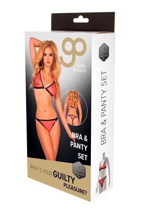 GP PRINTED DATEX BRA & PANTY SET, XL Guilty Pleasure Fetish Wear