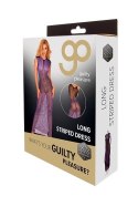 GP PRINTED DATEX LONG STRIPED DRESS, M Guilty Pleasure Fetish Wear