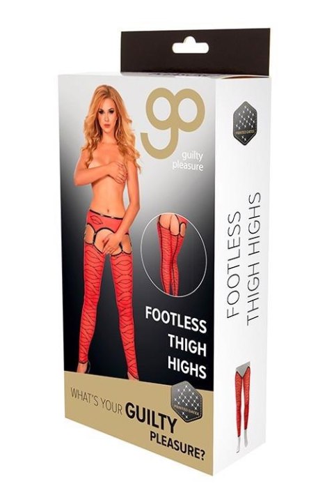 GP PRINTED FOOTLESS THIGH HIGHS, L Guilty Pleasure Fetish Wear
