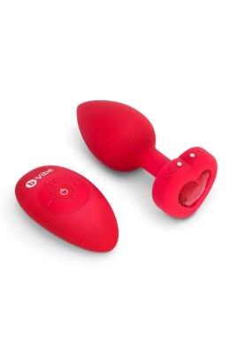 VIBRATING HEART SHAPE JEWEL PLUG ML RED B-Vibe