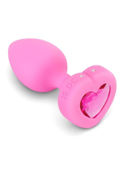 VIBRATING HEART SHAPE JEWEL PLUG SM PINK B-Vibe